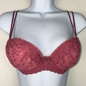 Ajour Push Up Bra Size 32C Lined Padded Mauve Pink